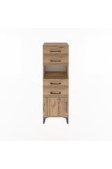 Arges Dolap Tek Raflı 4 Çekmeceli Tek Kapaklı 44x30x134