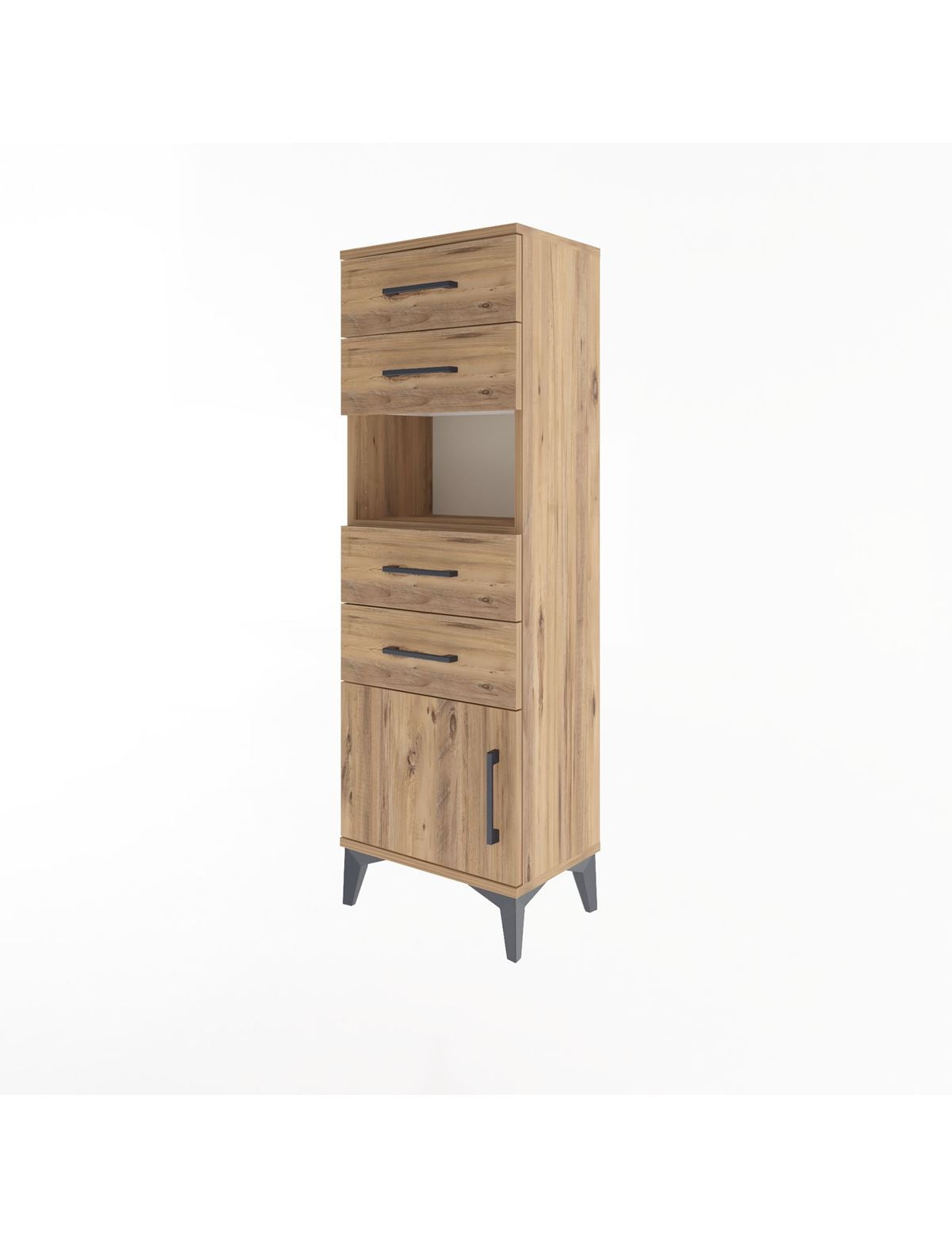 Arges Dolap Tek Raflı 4 Çekmeceli Tek Kapaklı 44x30x134 - S16M066V9A