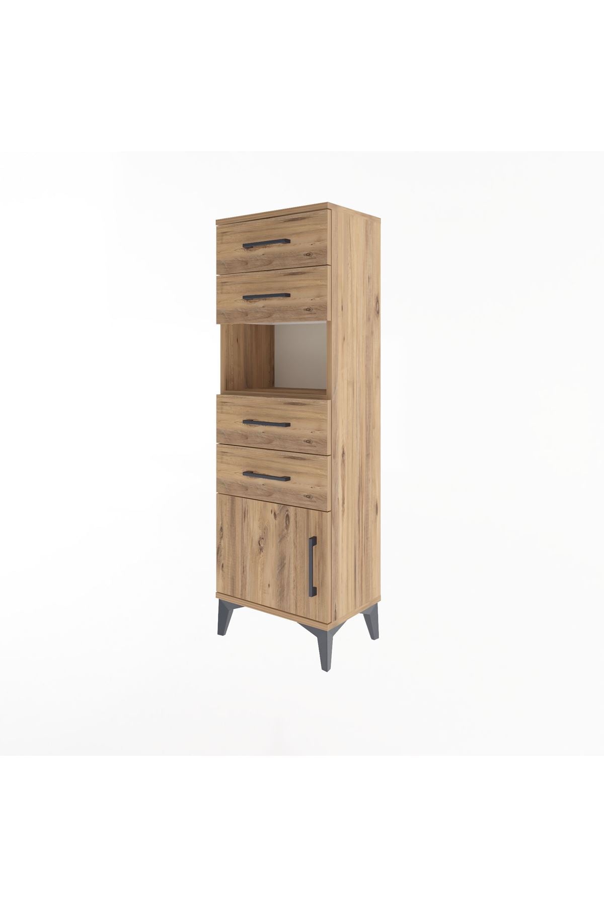 Arges Dolap Tek Raflı 4 Çekmeceli Tek Kapaklı 44x30x134 - S16M066V9A