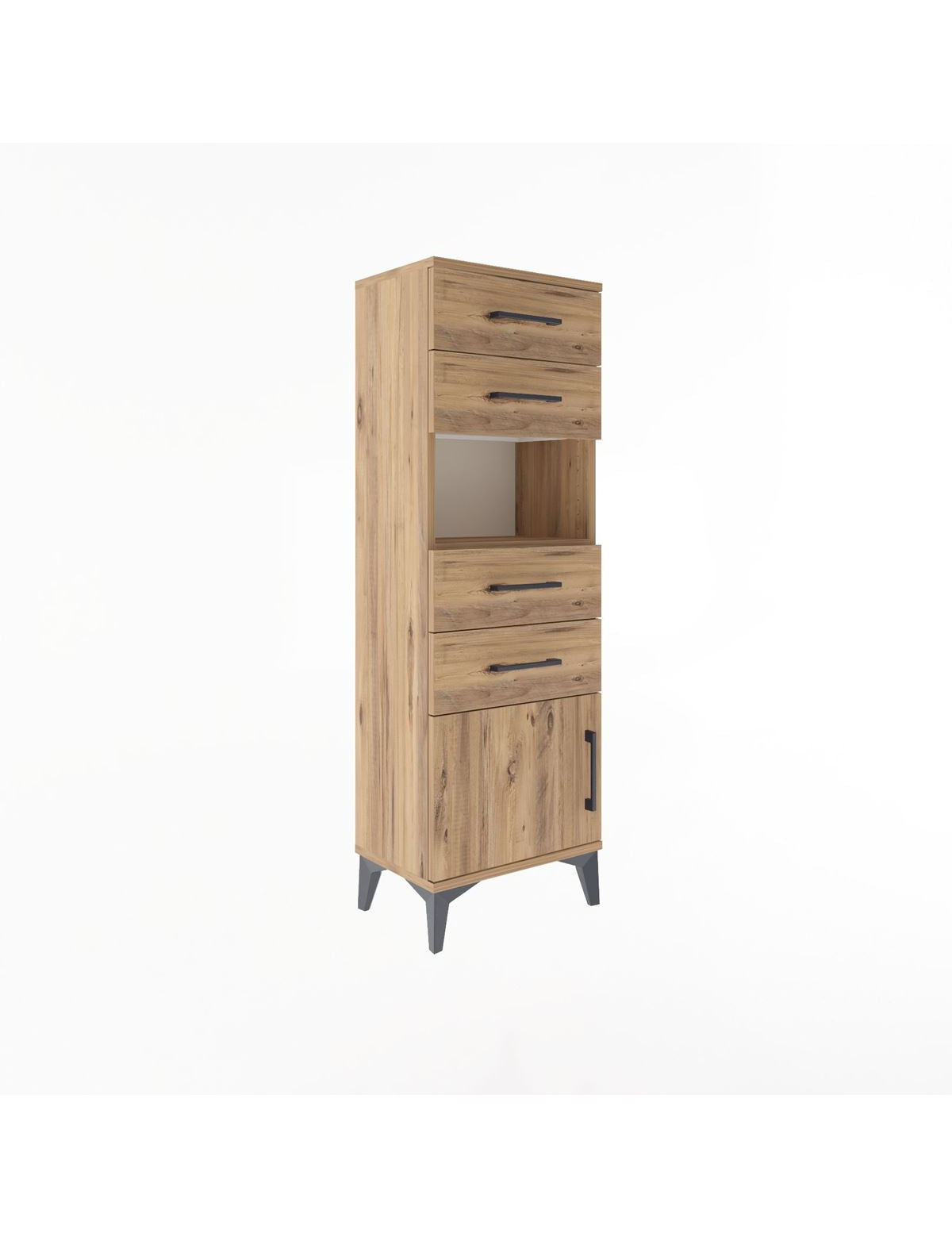 Arges Dolap Tek Raflı 4 Çekmeceli Tek Kapaklı 44x30x134 - S16M066V9A