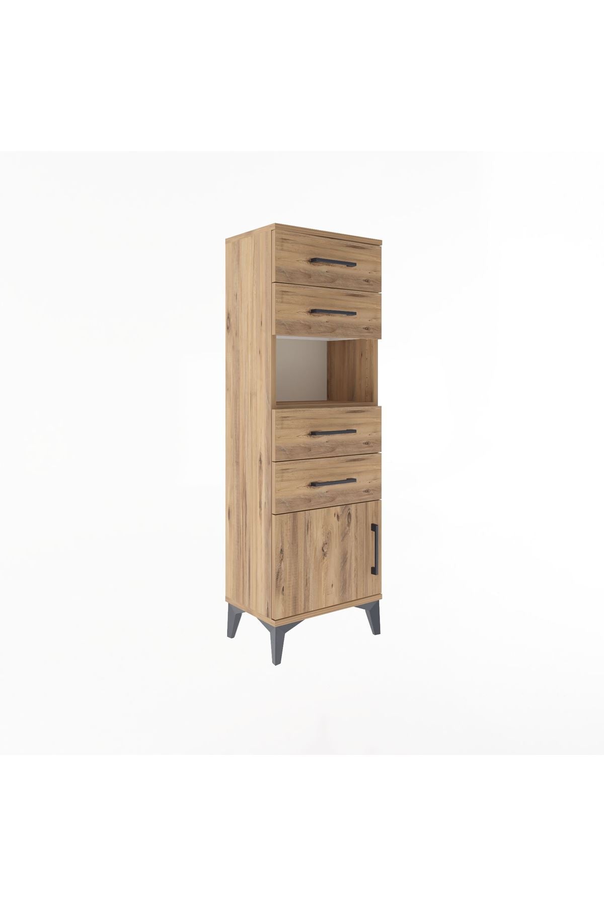 Arges Dolap Tek Raflı 4 Çekmeceli Tek Kapaklı 44x30x134 - S16M066V9A