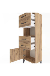 Arges Dolap Tek Raflı 4 Çekmeceli Tek Kapaklı 44x30x134 - S16M066V9A