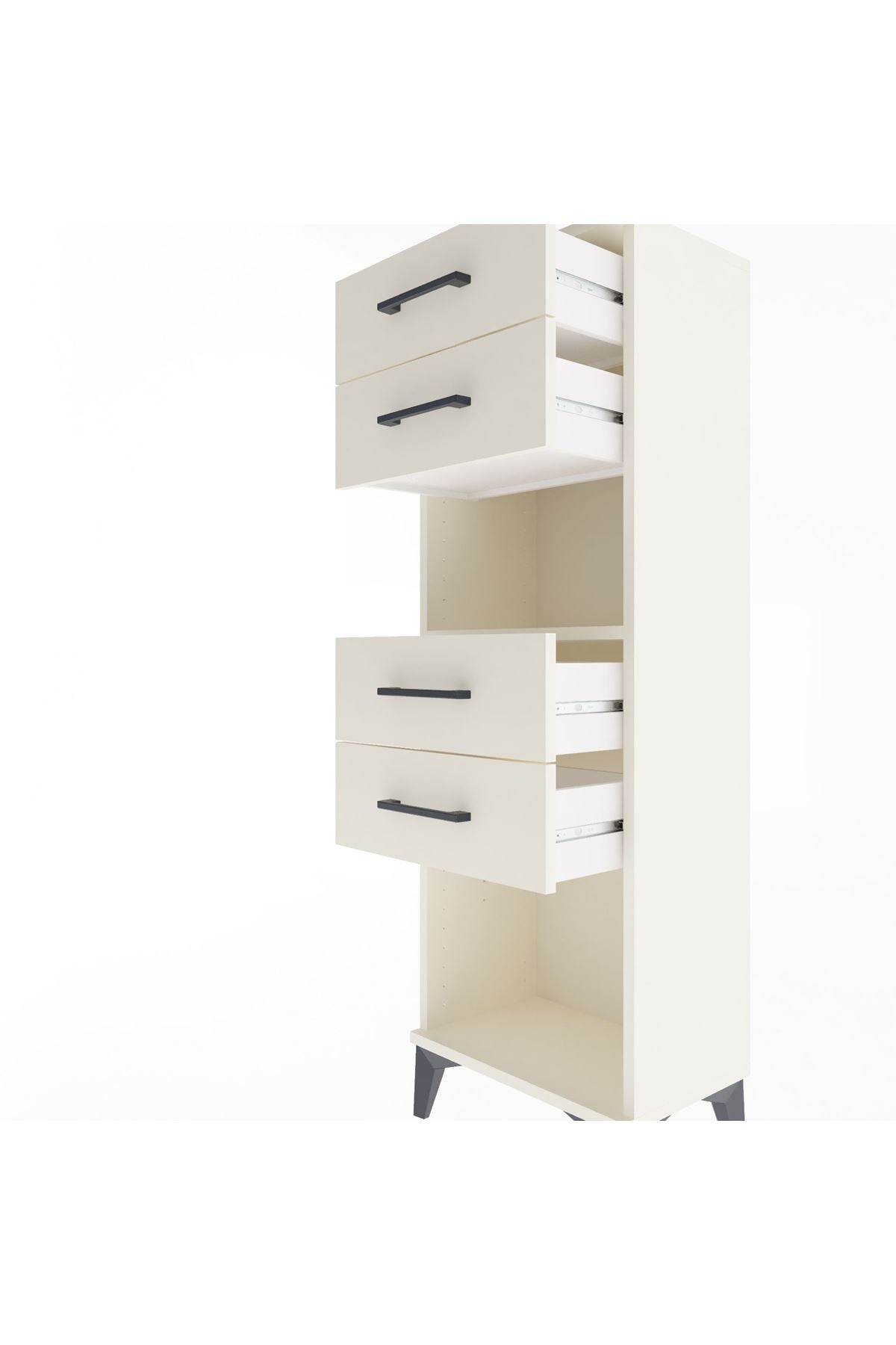 Arges Dolap Tek Raflı 4 Çekmeceli 44x30x134 - S16M067V1A