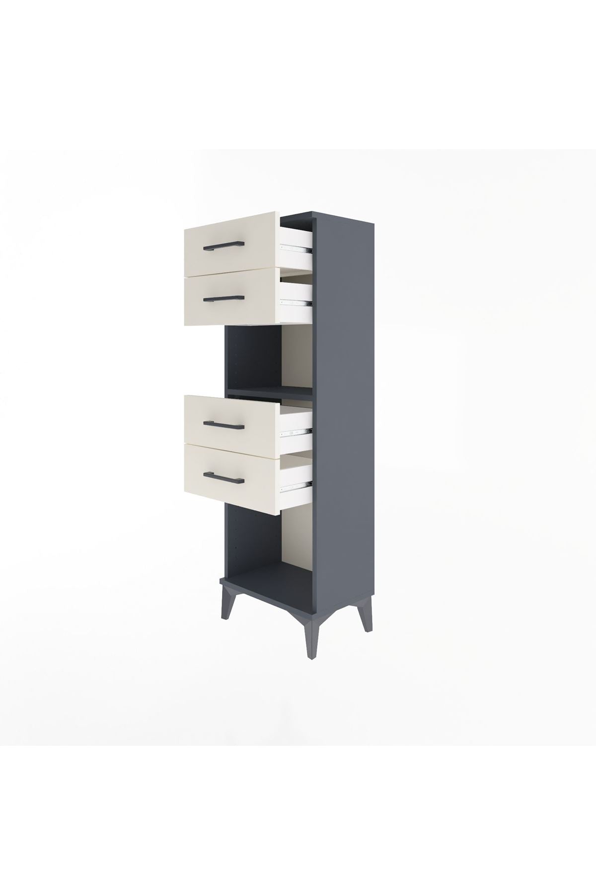 Arges Dolap Tek Raflı 4 Çekmeceli 44x30x134 - S16M067V4A