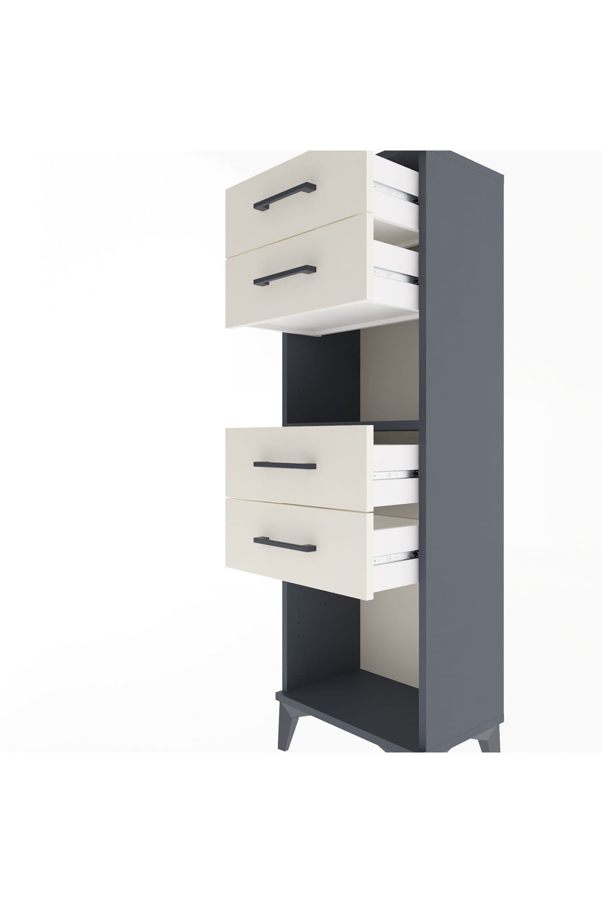 Arges Dolap Tek Raflı 4 Çekmeceli 44x30x134 - S16M067V4A