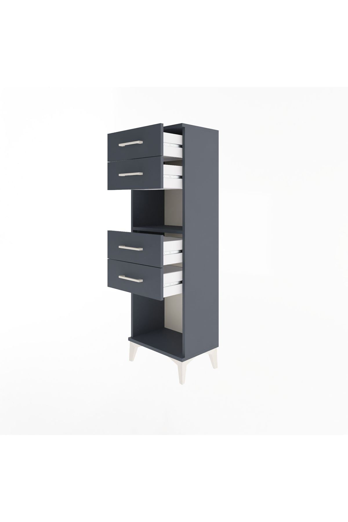 Arges Dolap Tek Raflı 4 Çekmeceli 44x30x134 - S16M067V5A