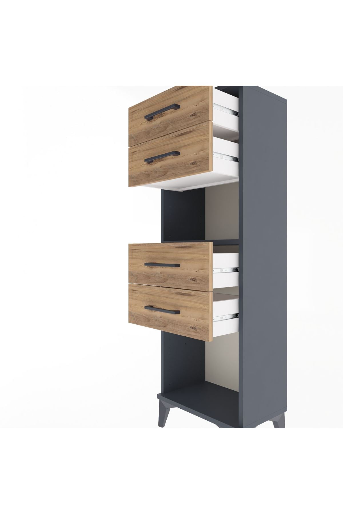 Arges Dolap Tek Raflı 4 Çekmeceli 44x30x134 - S16M067V6A
