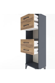 Arges Dolap Tek Raflı 4 Çekmeceli 44x30x134 - S16M067V6A