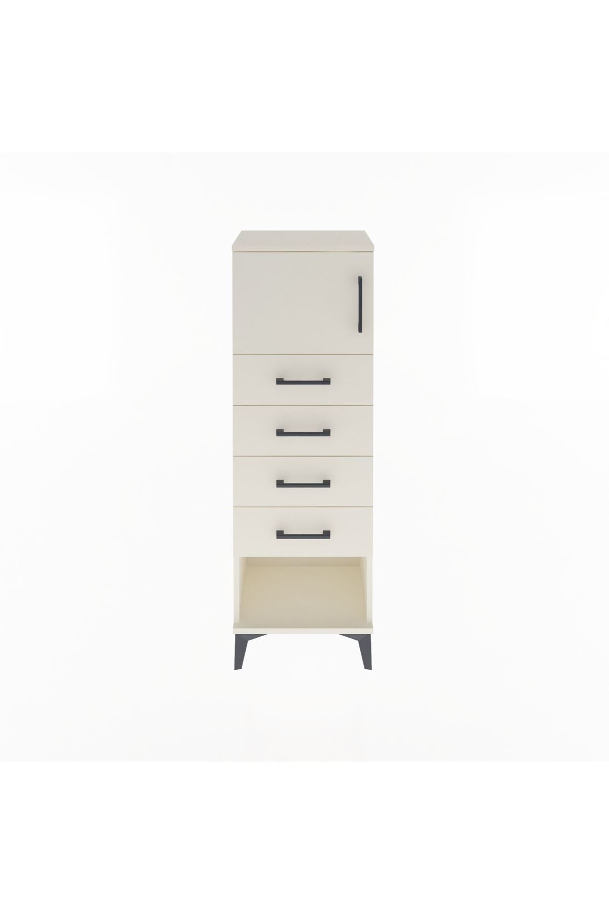 Arges Dolap Tek Raflı 4 Çekmeceli Tek Kapaklı 44x30x134 - S16M068V1A