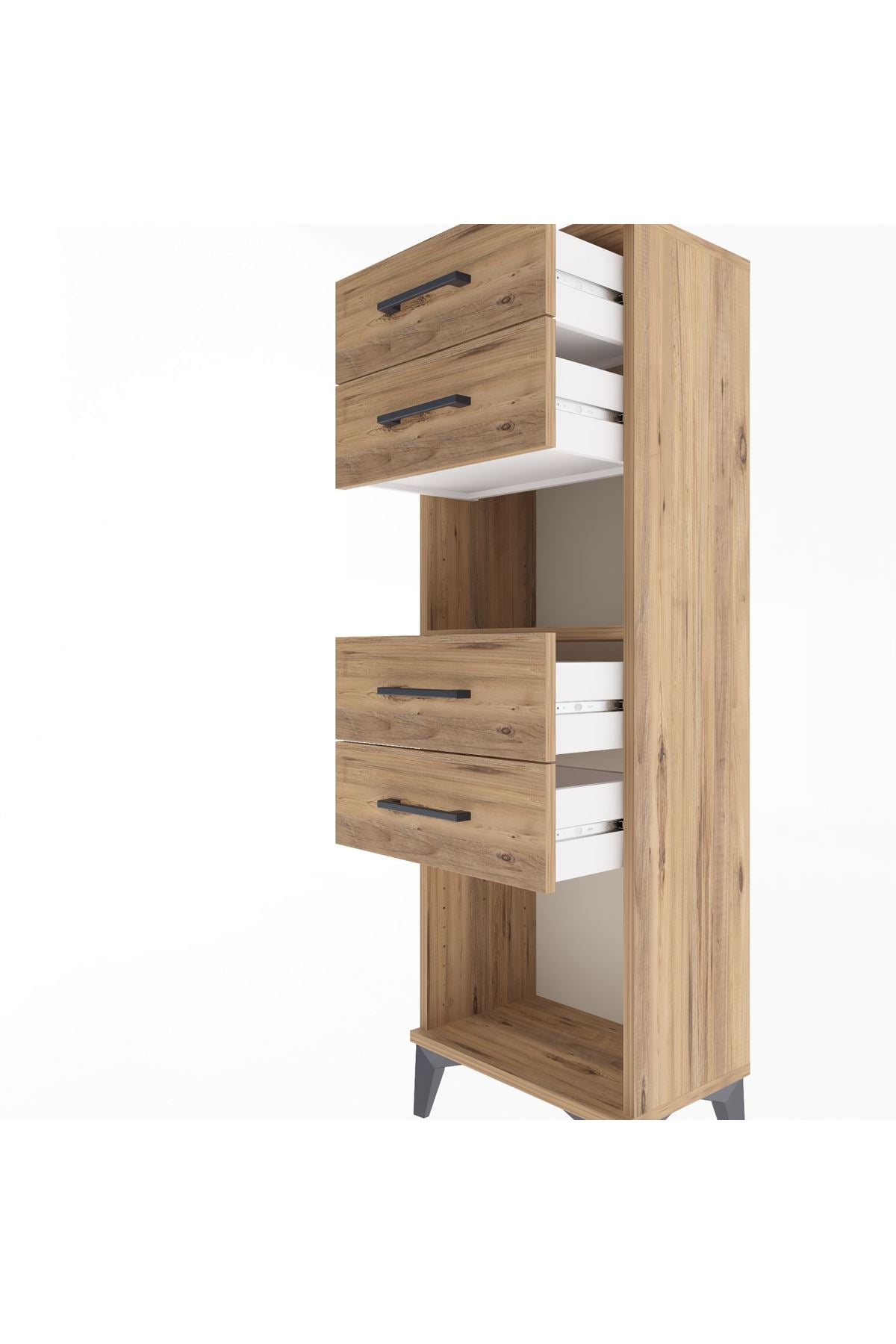Arges Dolap Tek Raflı 4 Çekmeceli 44x30x134 - S16M067V9A