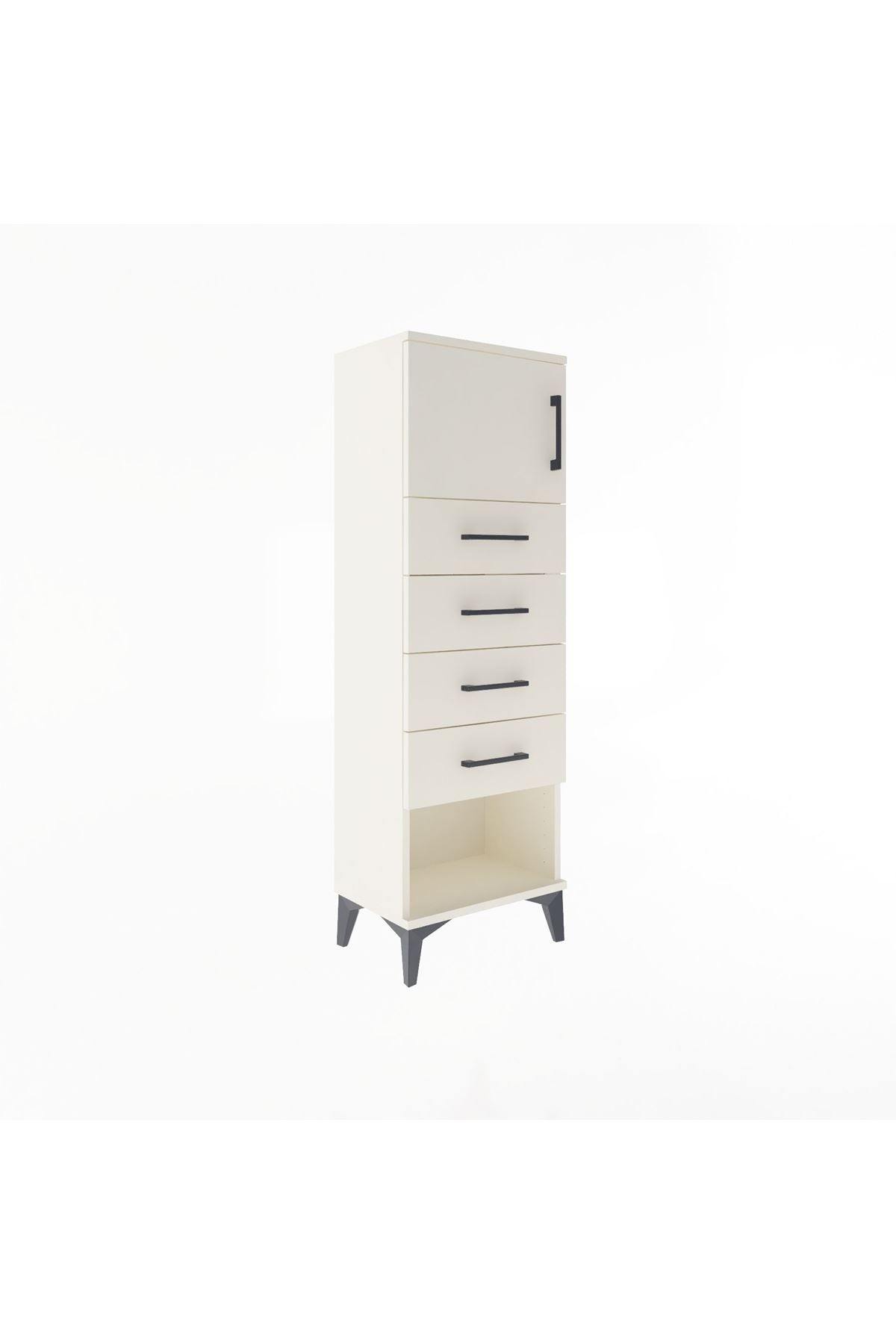 Arges Dolap Tek Raflı 4 Çekmeceli Tek Kapaklı 44x30x134 - S16M068V1A