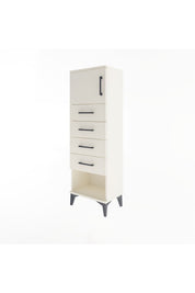 Arges Dolap Tek Raflı 4 Çekmeceli Tek Kapaklı 44x30x134 - S16M068V1A
