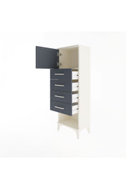 Arges Dolap Tek Raflı 4 Çekmeceli Tek Kapaklı 44x30x134 - S16M068V2A