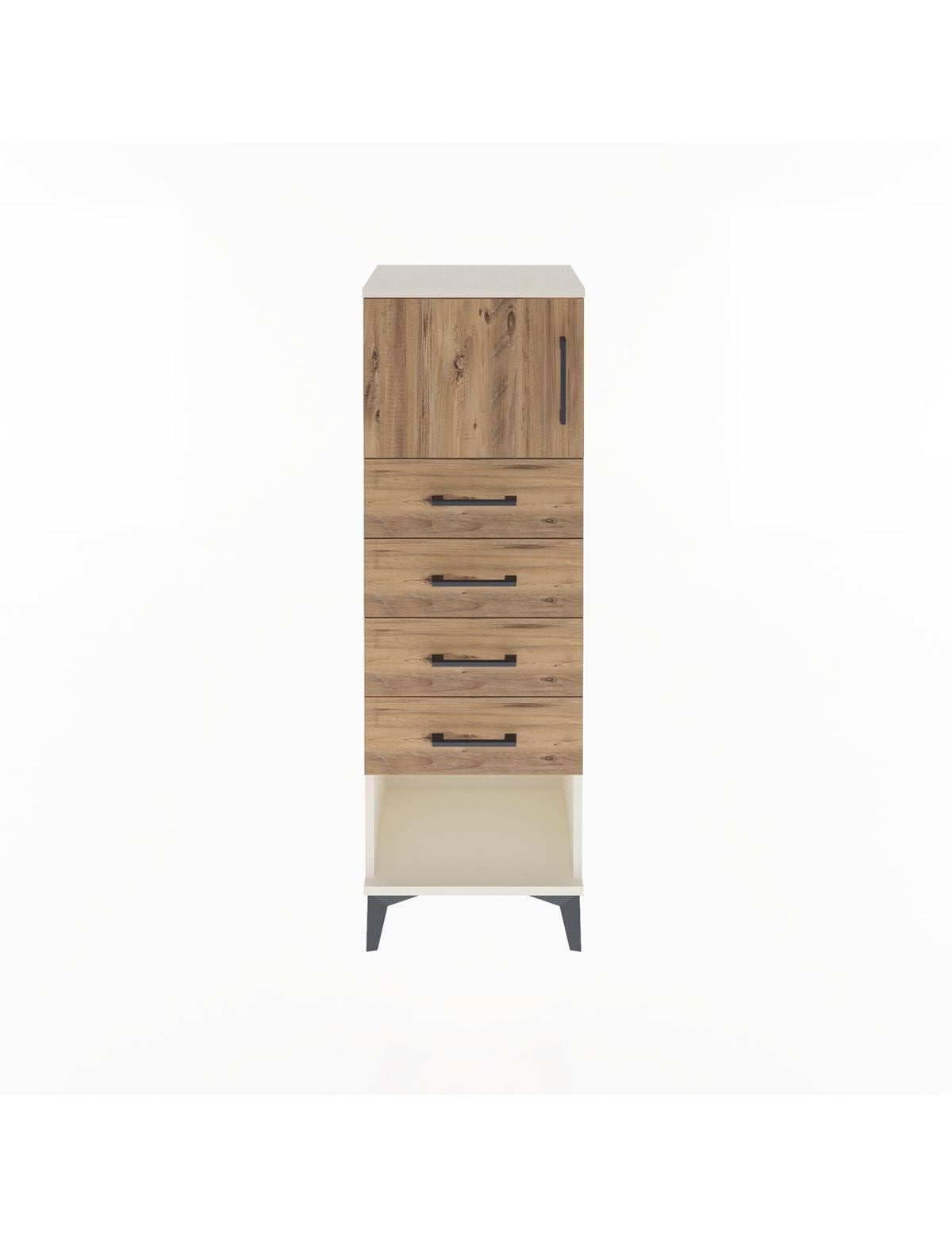 Arges Dolap Tek Raflı 4 Çekmeceli Tek Kapaklı 44x30x134 - S16M068V3A