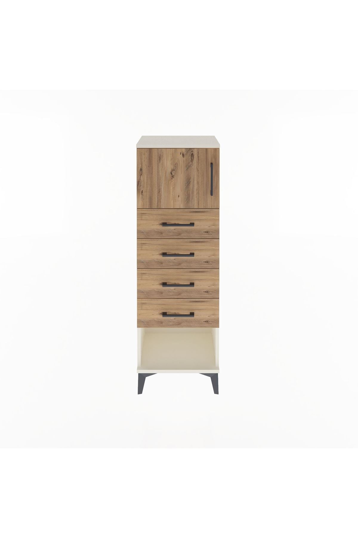 Arges Dolap Tek Raflı 4 Çekmeceli Tek Kapaklı 44x30x134 - S16M068V3A