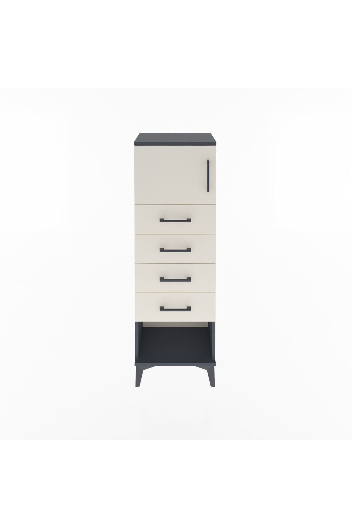 Arges Dolap Tek Raflı 4 Çekmeceli Tek Kapaklı 44x30x134 - S16M068V4A