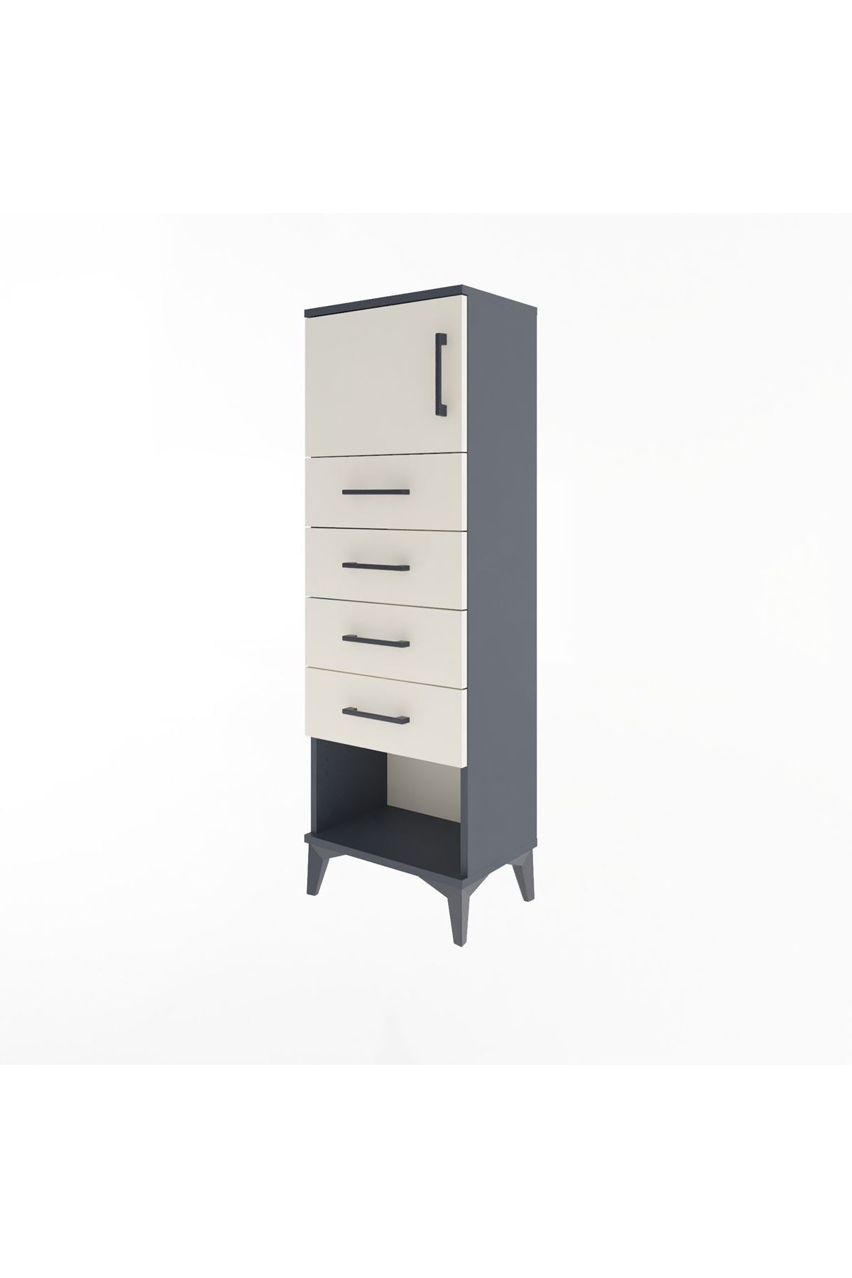 Arges Dolap Tek Raflı 4 Çekmeceli Tek Kapaklı 44x30x134 - S16M068V4A