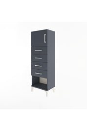 Arges Dolap Tek Raflı 4 Çekmeceli Tek Kapaklı 44x30x134 - S16M068V5A