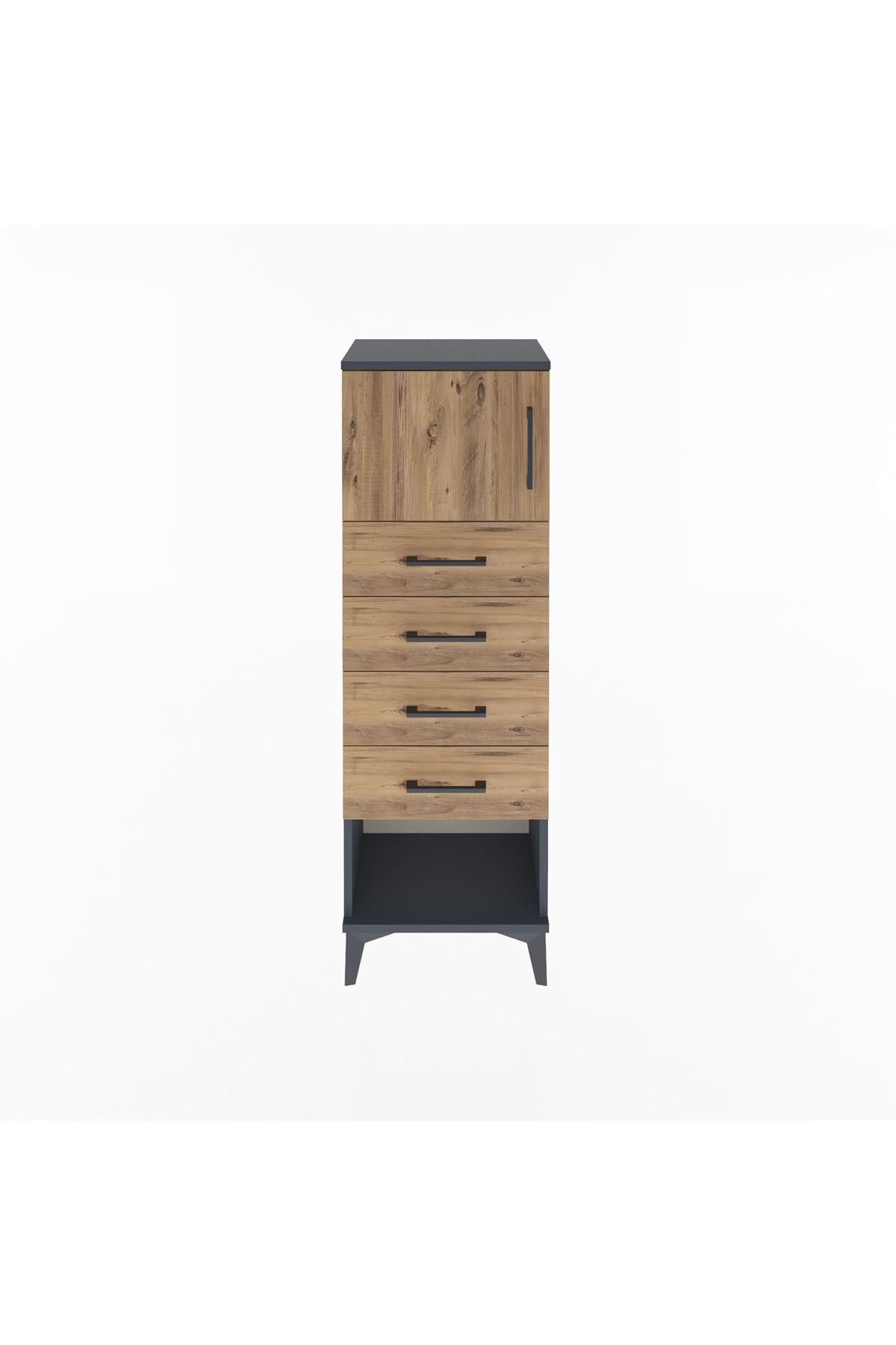 Arges Dolap Tek Raflı 4 Çekmeceli Tek Kapaklı 44x30x134 - S16M068V6A