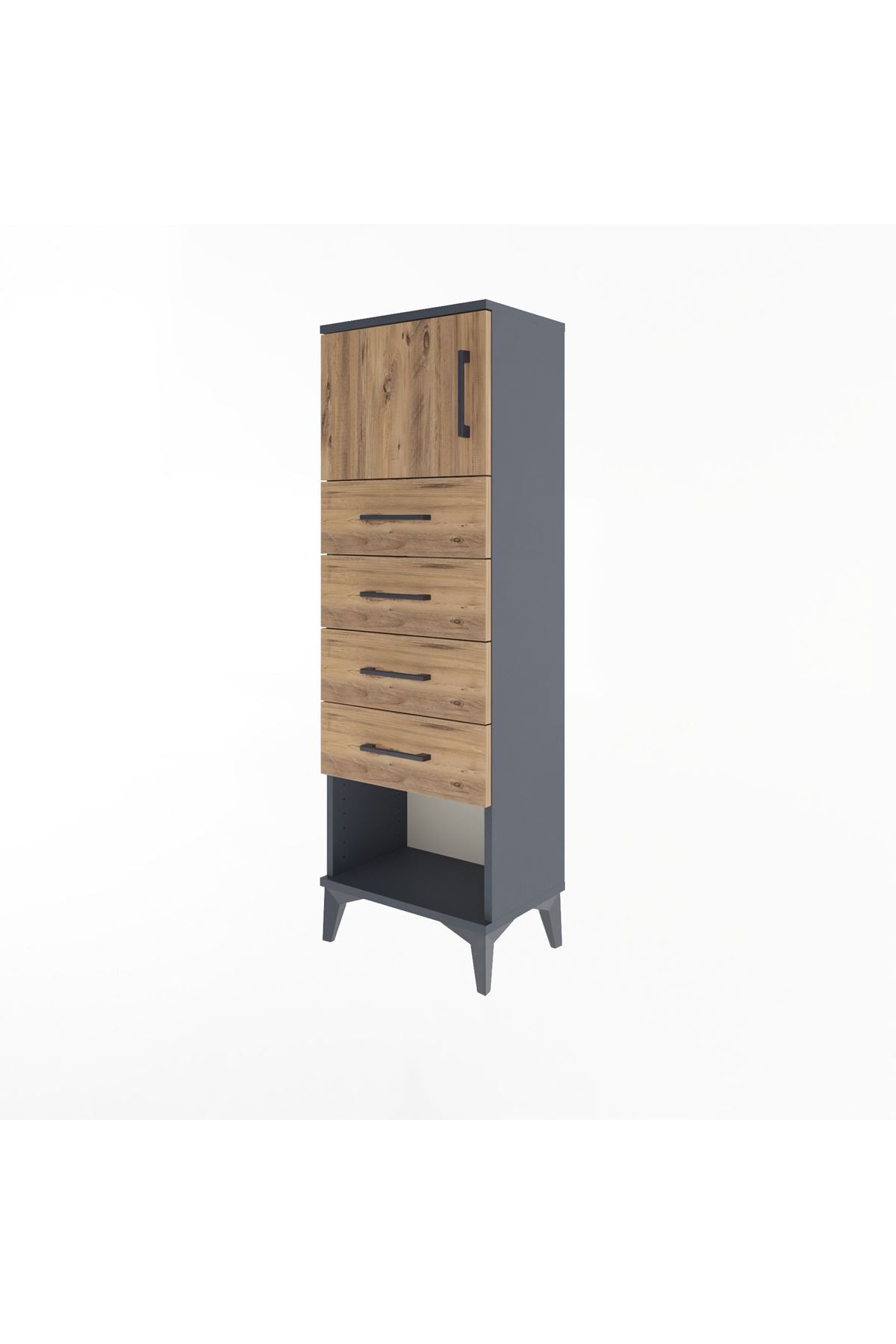 Arges Dolap Tek Raflı 4 Çekmeceli Tek Kapaklı 44x30x134 - S16M068V6A