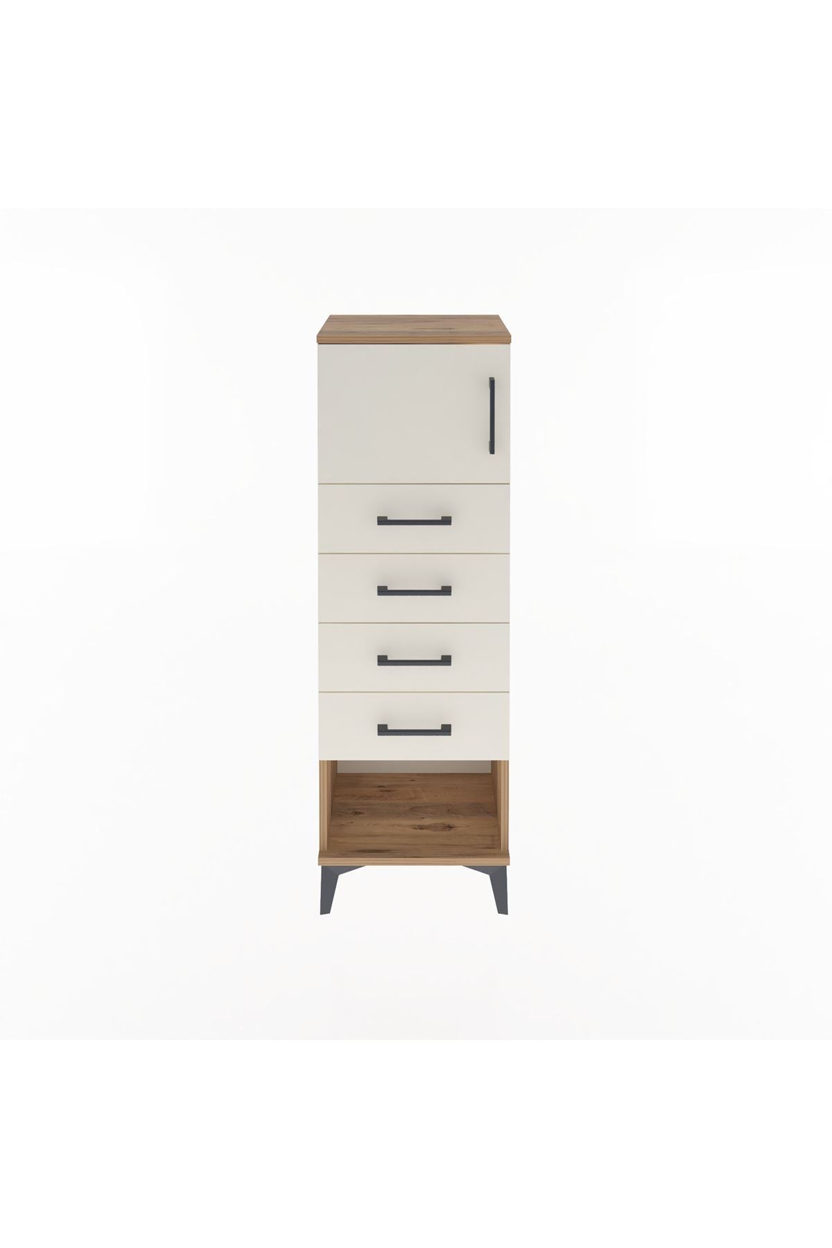 Arges Dolap Tek Raflı 4 Çekmeceli Tek Kapaklı 44x30x134 - S16M068V7A