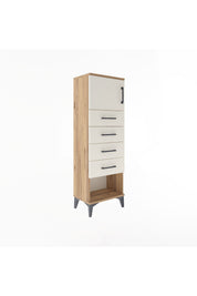 Arges Dolap Tek Raflı 4 Çekmeceli Tek Kapaklı 44x30x134 - S16M068V7A