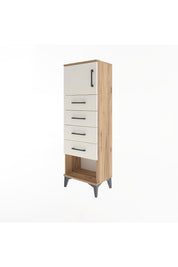 Arges Dolap Tek Raflı 4 Çekmeceli Tek Kapaklı 44x30x134 - S16M068V7A
