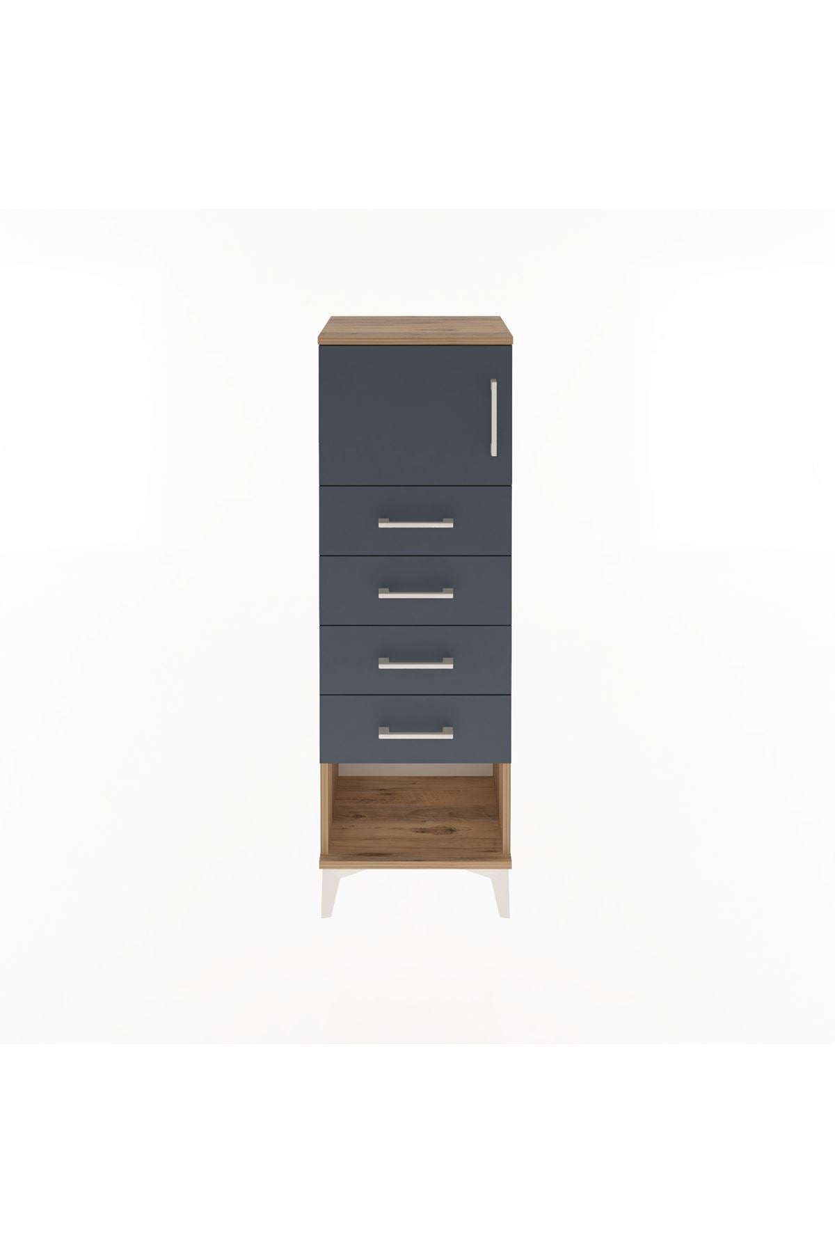 Arges Dolap Tek Raflı 4 Çekmeceli Tek Kapaklı 44x30x134 - S16M068V8A