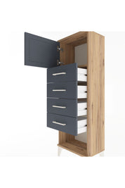 Arges Dolap Tek Raflı 4 Çekmeceli Tek Kapaklı 44x30x134 - S16M068V8A