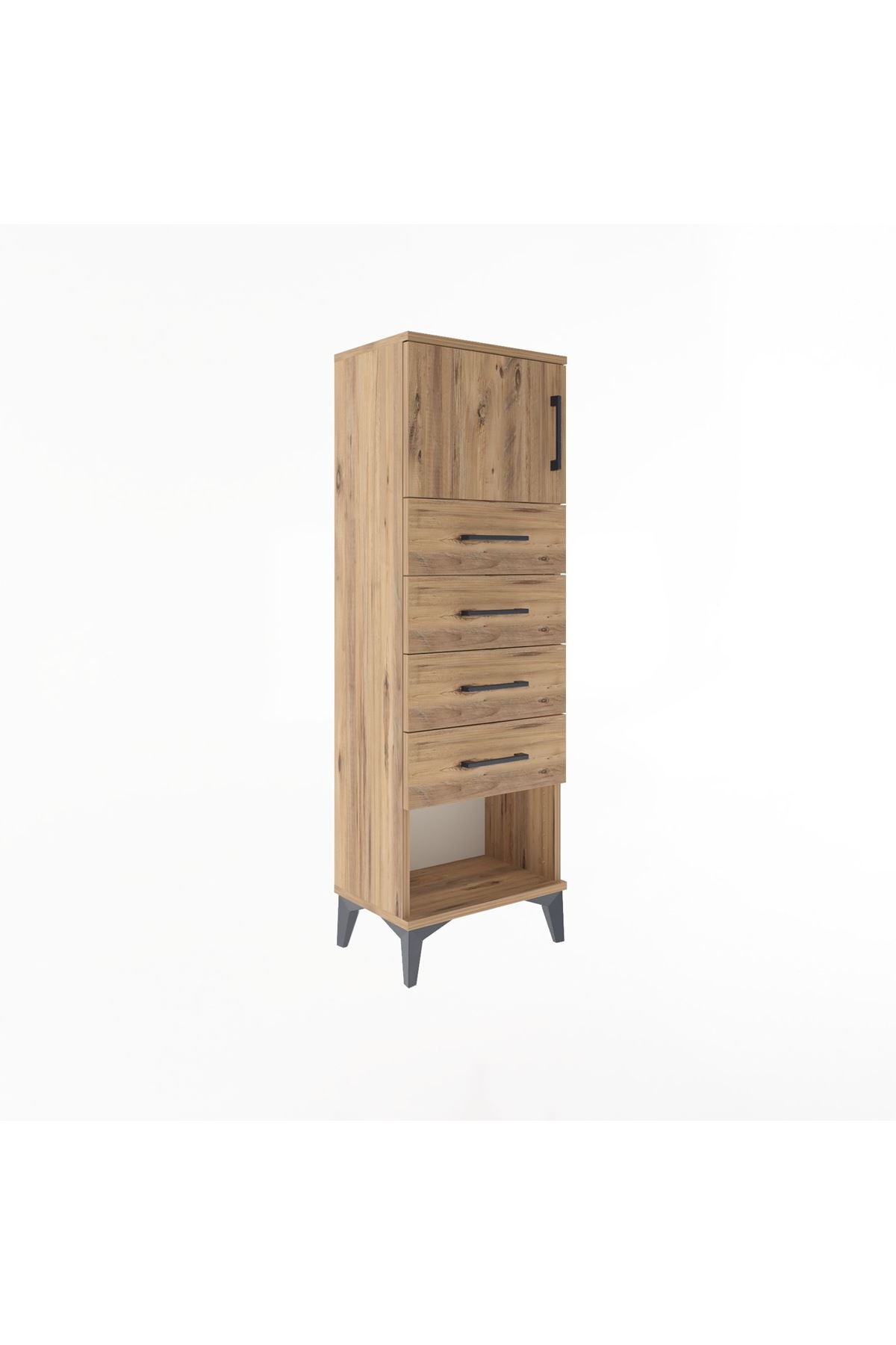 Arges Dolap Tek Raflı 4 Çekmeceli Tek Kapaklı 44x30x134 - S16M068V9A