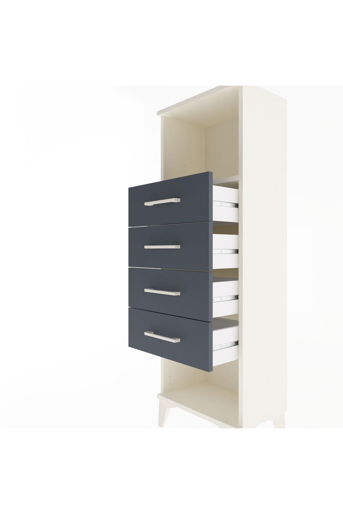 Arges Dolap Tek Raflı 4 Çekmeceli 44x30x134 - S16M069V2A