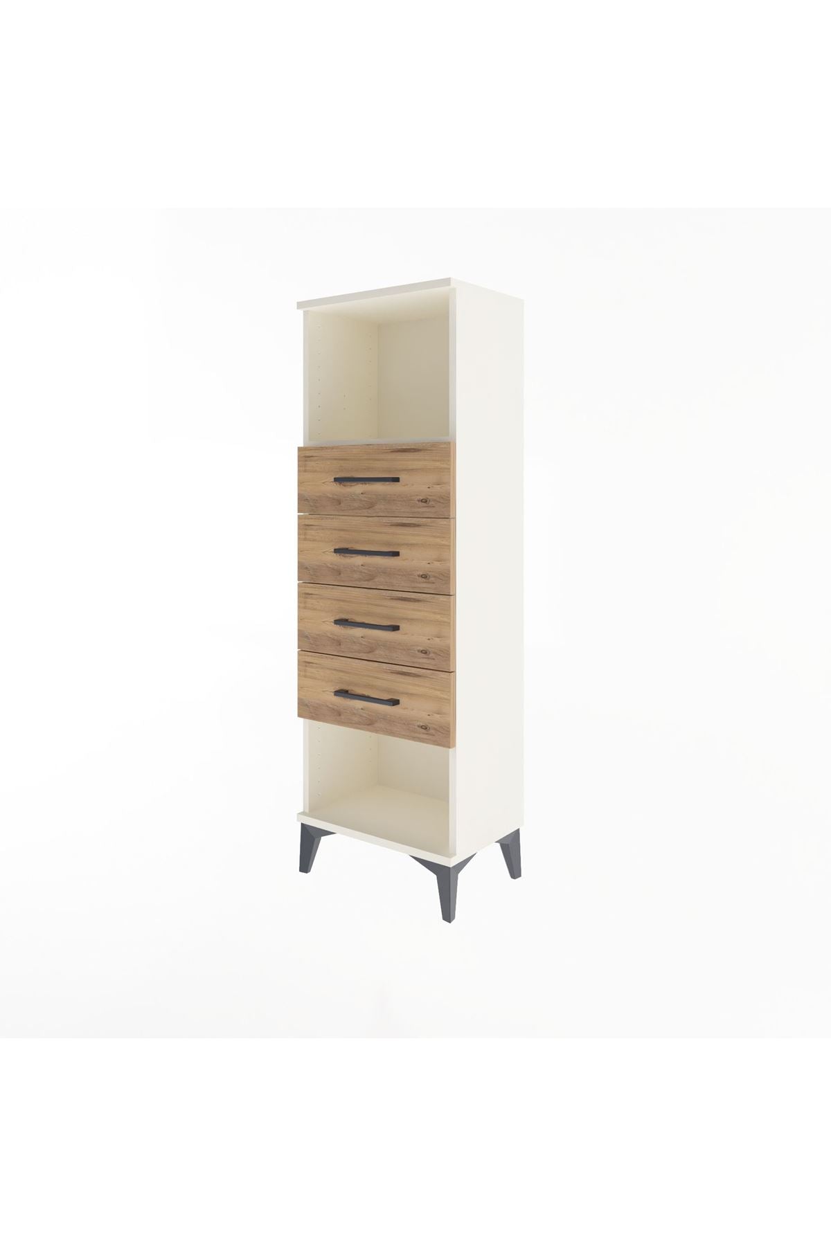 Arges Dolap Tek Raflı 4 Çekmeceli 44x30x134 - S16M069V3A