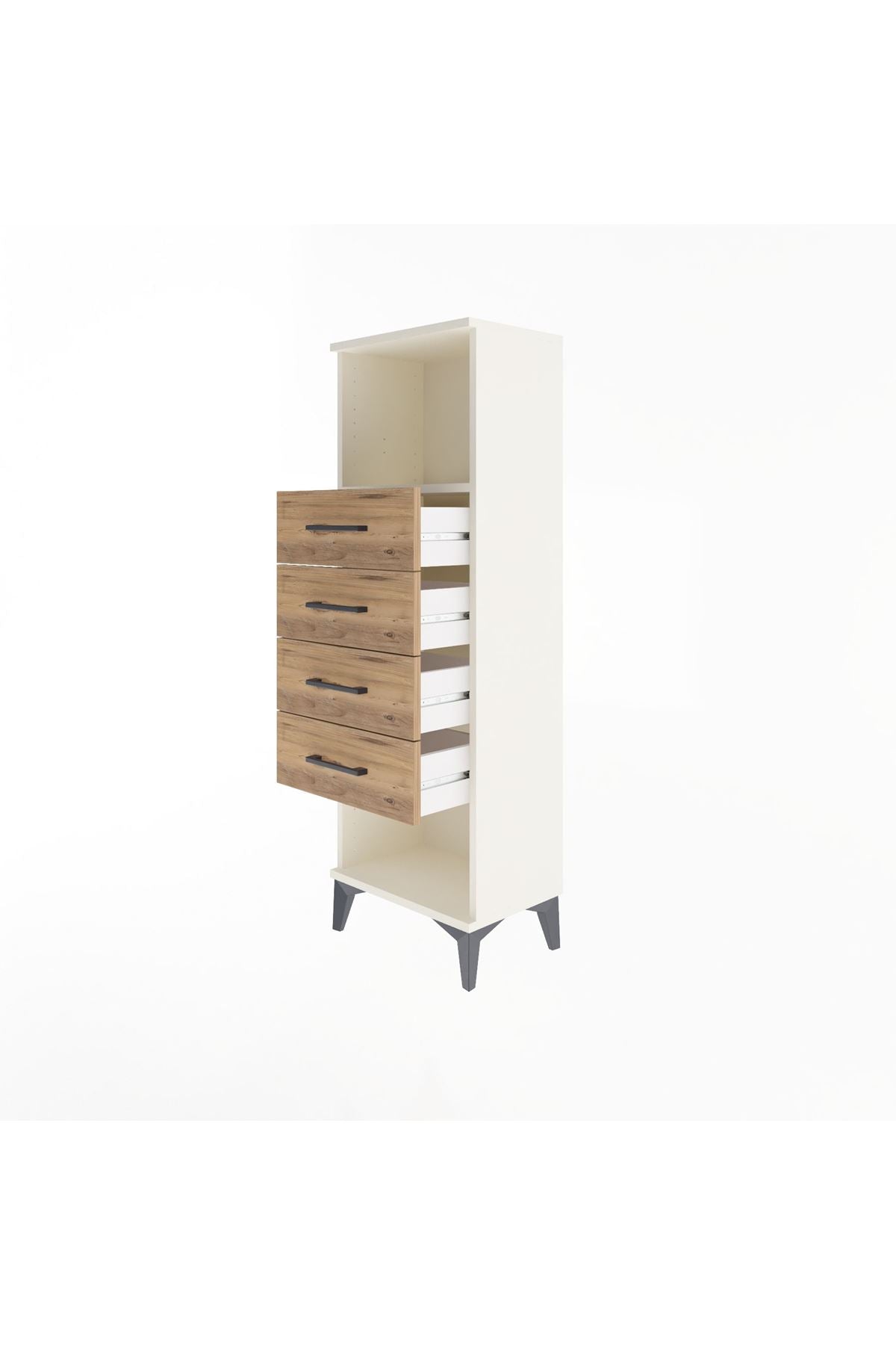 Arges Dolap Tek Raflı 4 Çekmeceli 44x30x134 - S16M069V3A