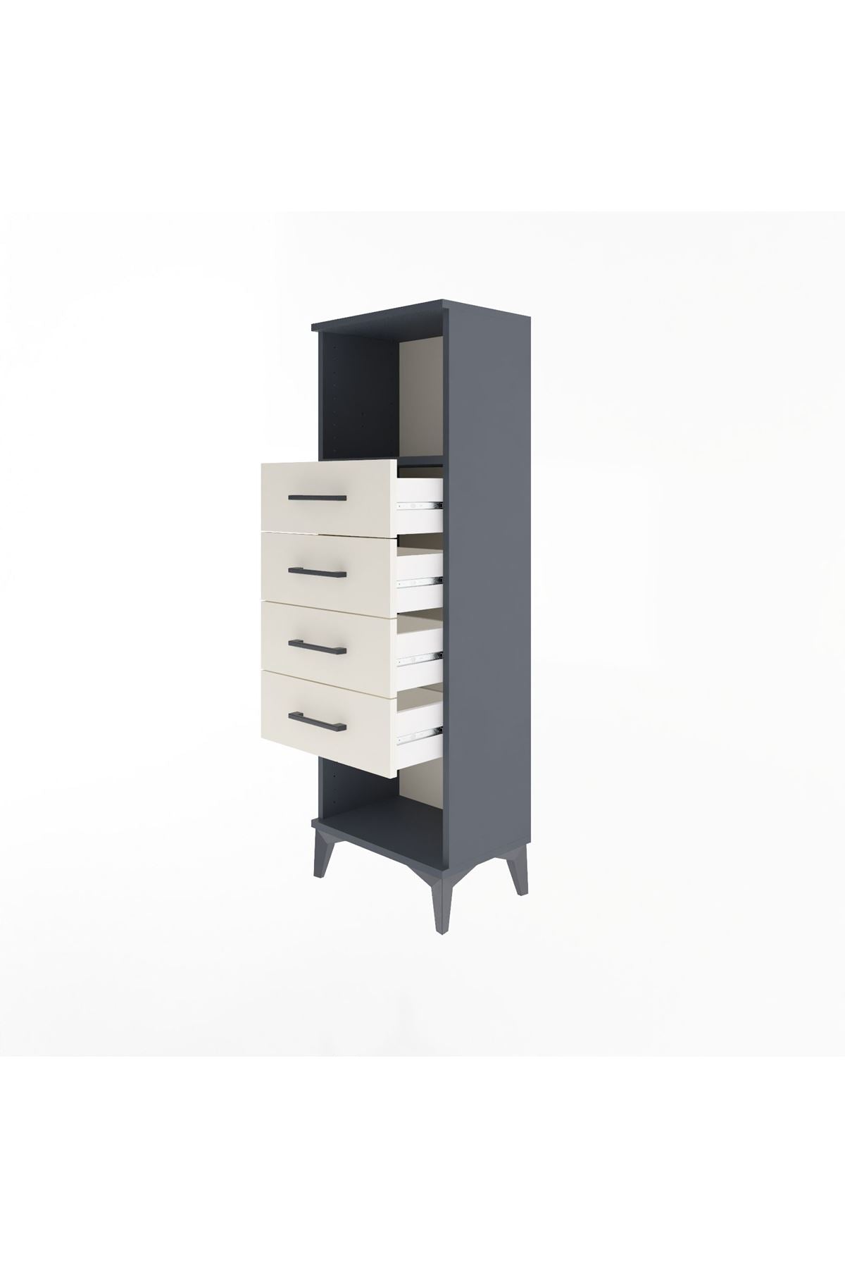Arges Dolap Tek Raflı 4 Çekmeceli 44x30x134 - S16M069V4A