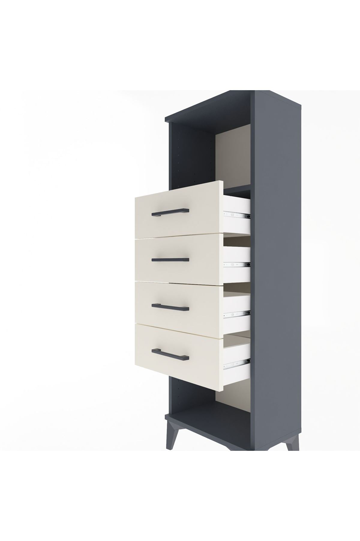Arges Dolap Tek Raflı 4 Çekmeceli 44x30x134 - S16M069V4A
