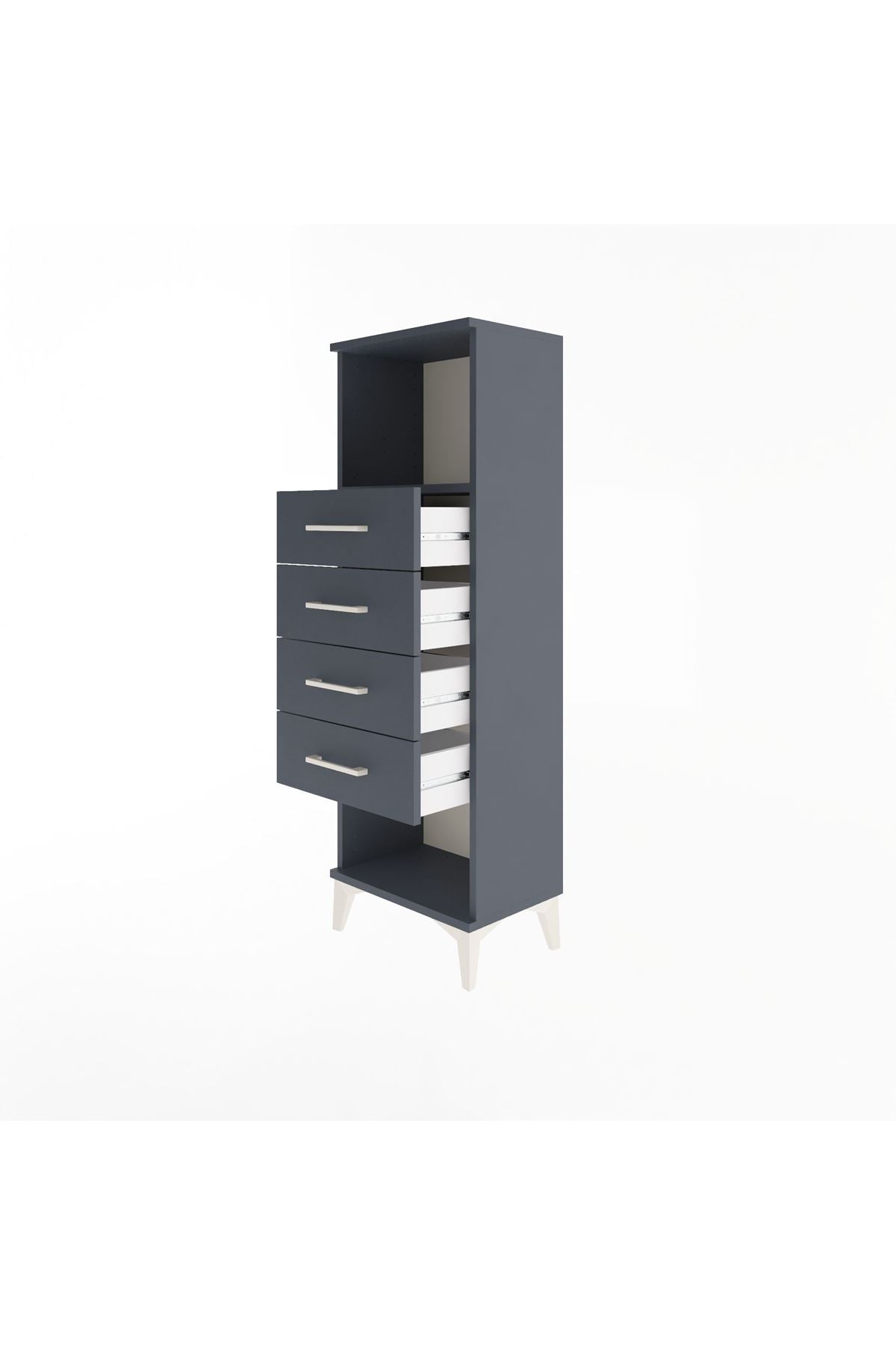 Arges Dolap Tek Raflı 4 Çekmeceli 44x30x134 - S16M069V5A