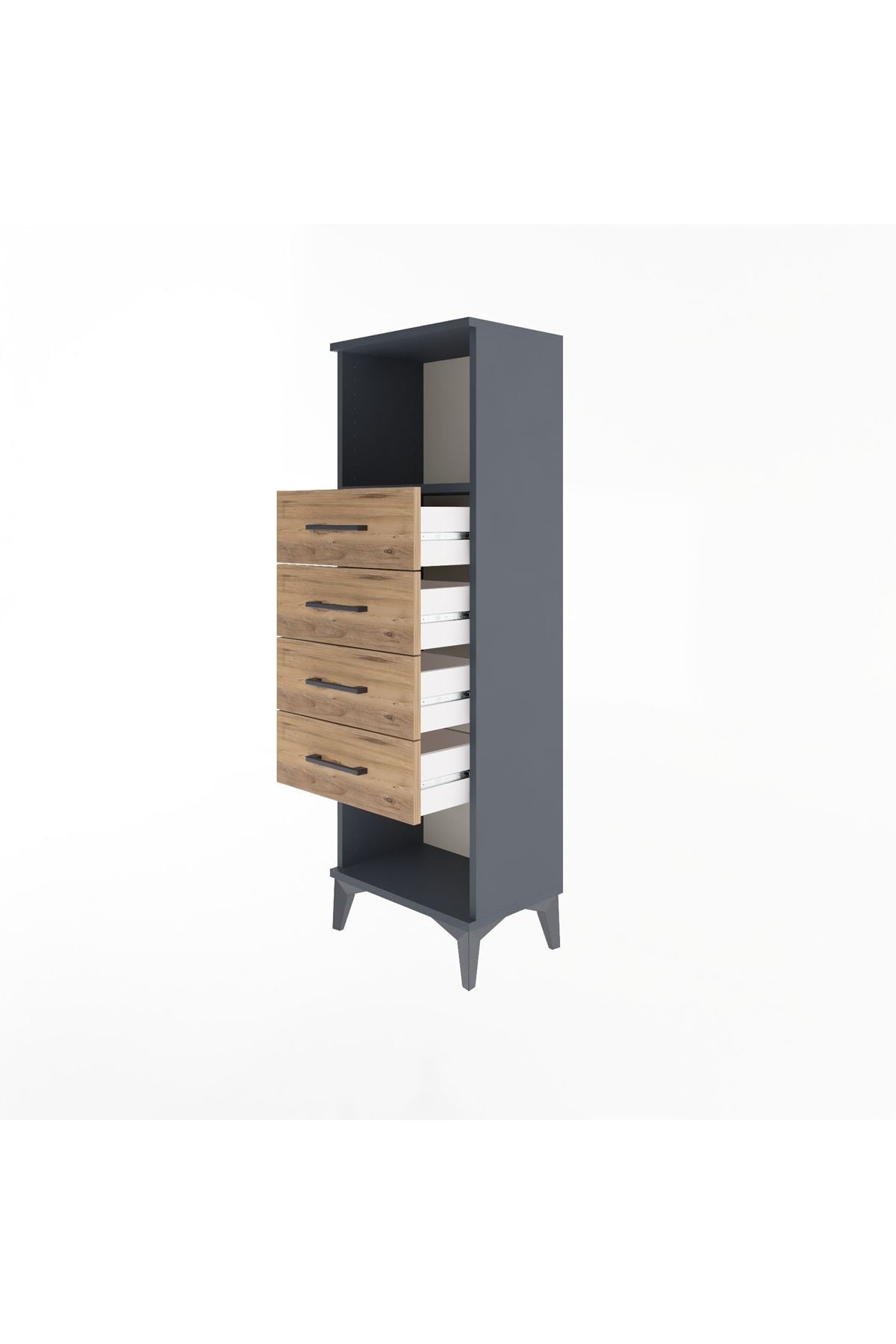 Arges Dolap Tek Raflı 4 Çekmeceli 44x30x134 - S16M069V6A