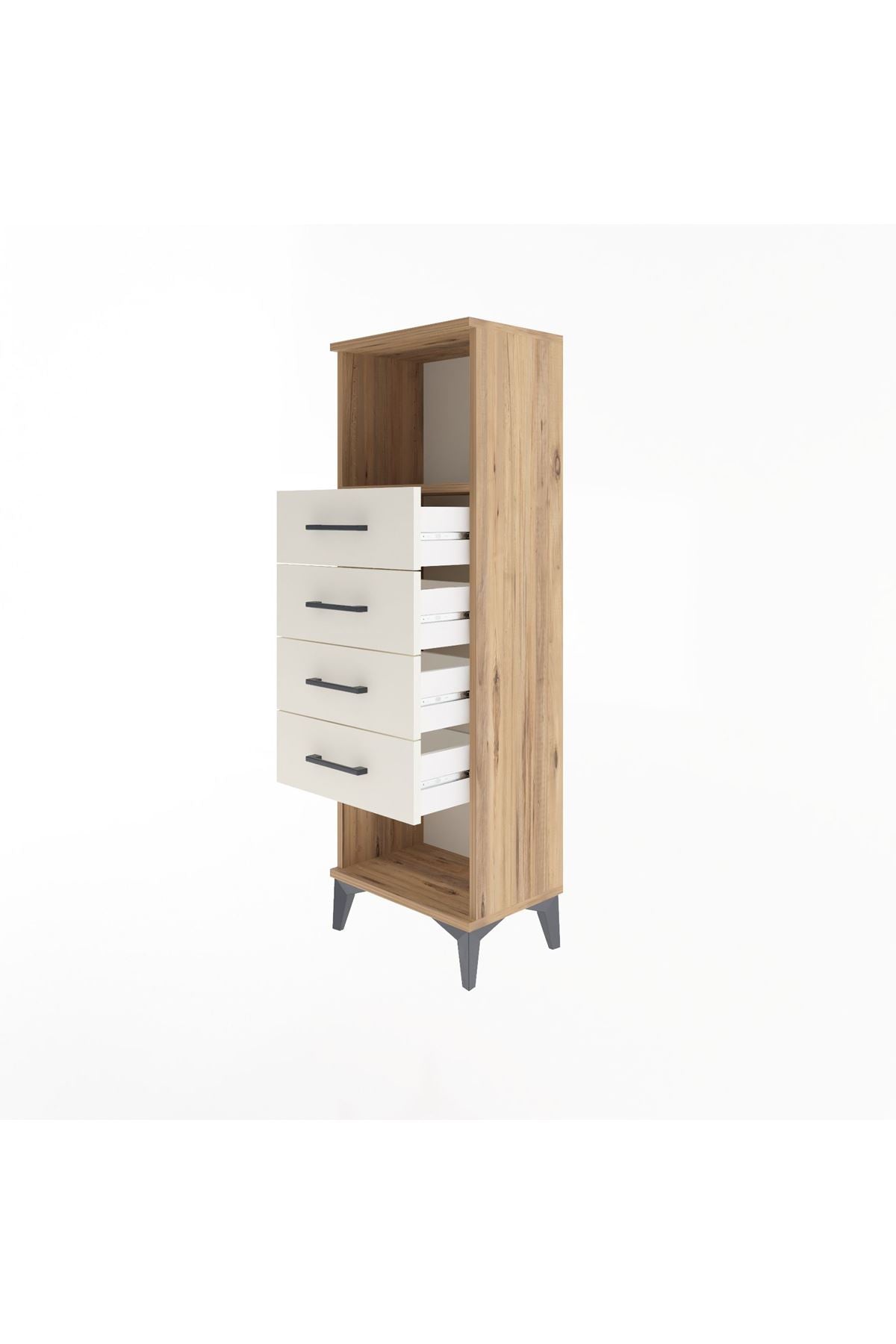 Arges Dolap Tek Raflı 4 Çekmeceli 44x30x134 - S16M069V7A