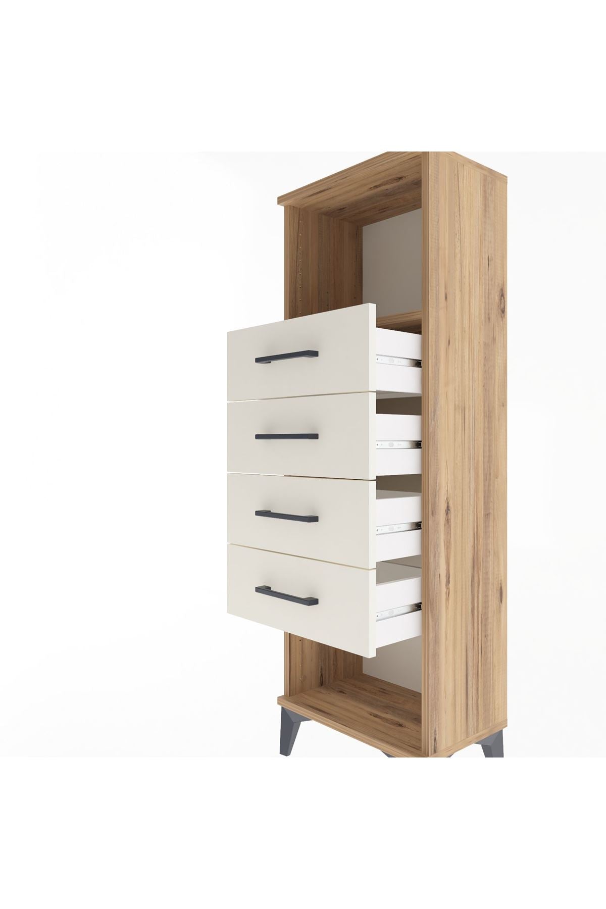 Arges Dolap Tek Raflı 4 Çekmeceli 44x30x134 - S16M069V7A