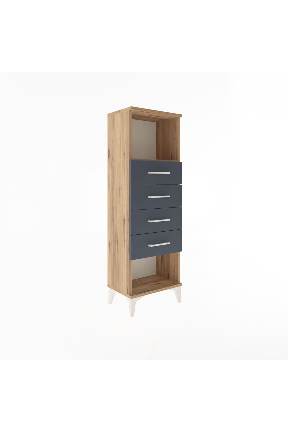 Arges Dolap Tek Raflı 4 Çekmeceli 44x30x134 - S16M069V8A
