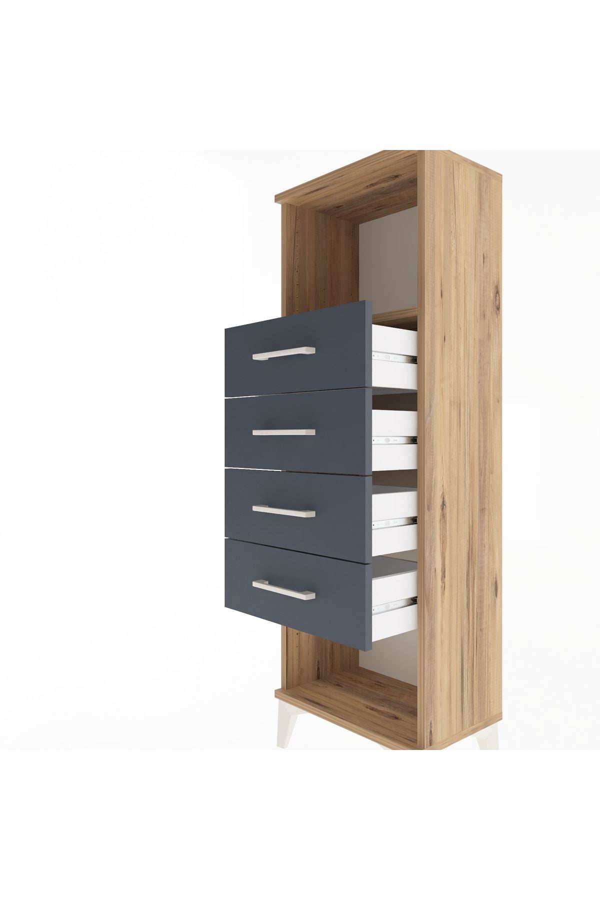Arges Dolap Tek Raflı 4 Çekmeceli 44x30x134 - S16M069V8A