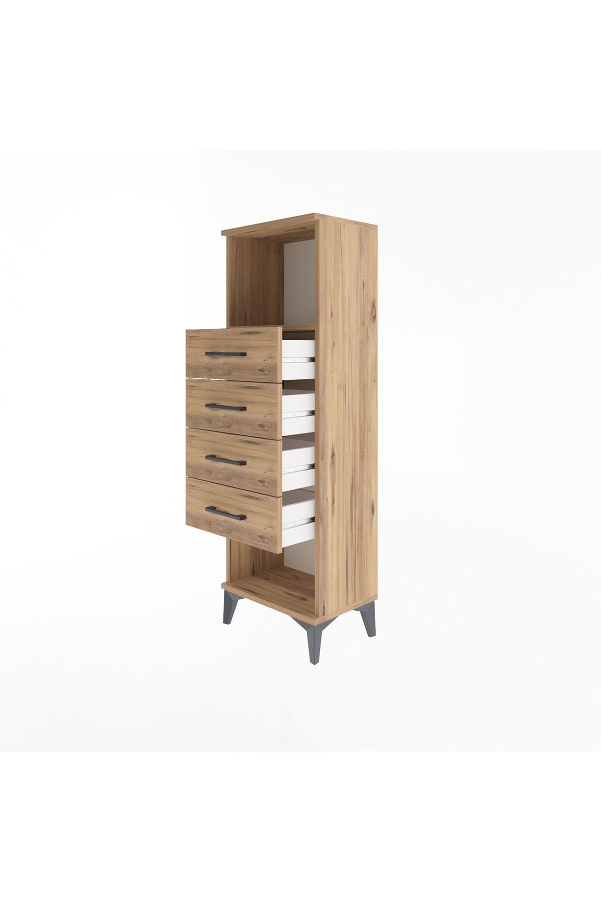 Arges Dolap Tek Raflı 4 Çekmeceli 44x30x134 - S16M069V9A