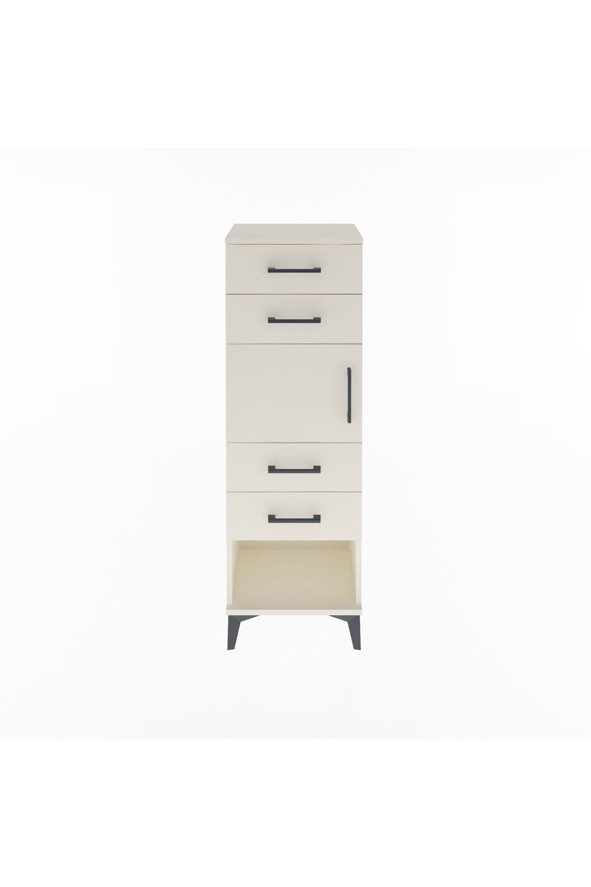 Arges Dolap Tek Raflı 4 Çekmeceli Tek Kapaklı 44x30x134 - S16M070V1A