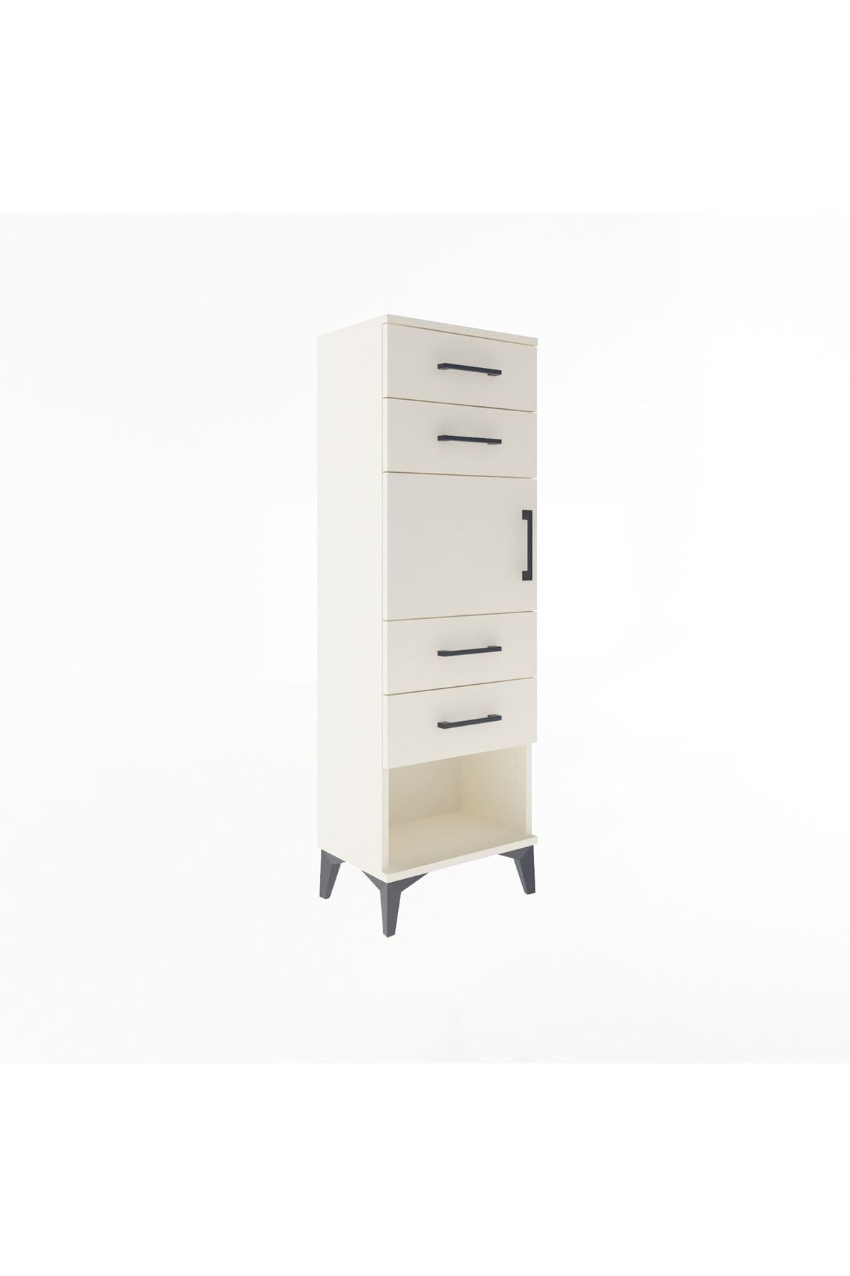 Arges Dolap Tek Raflı 4 Çekmeceli Tek Kapaklı 44x30x134 - S16M070V1A
