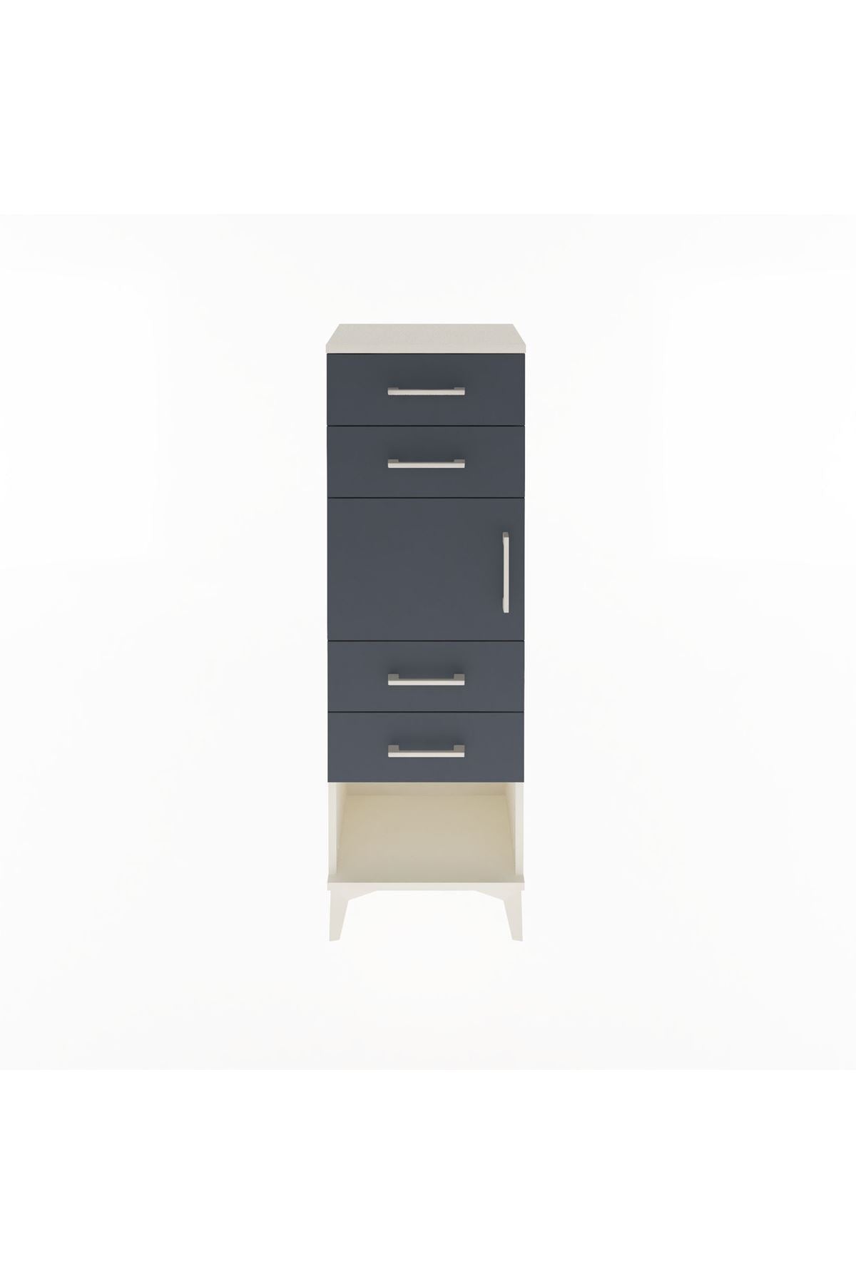 Arges Dolap Tek Raflı 4 Çekmeceli Tek Kapaklı 44x30x134 - S16M070V2A