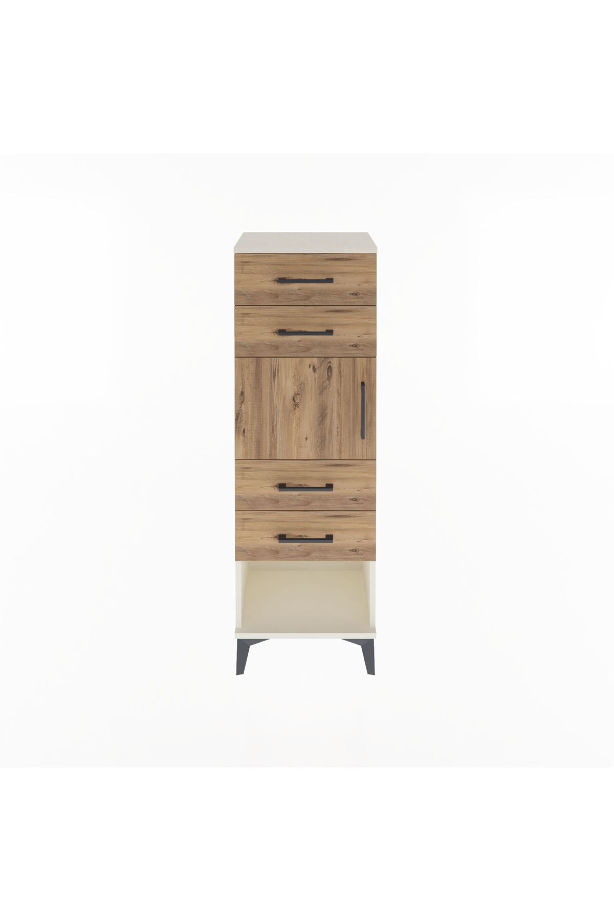 Arges Dolap Tek Raflı 4 Çekmeceli Tek Kapaklı 44x30x134 - S16M070V3A
