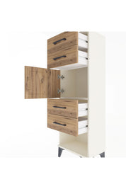 Arges Dolap Tek Raflı 4 Çekmeceli Tek Kapaklı 44x30x134 - S16M070V3A