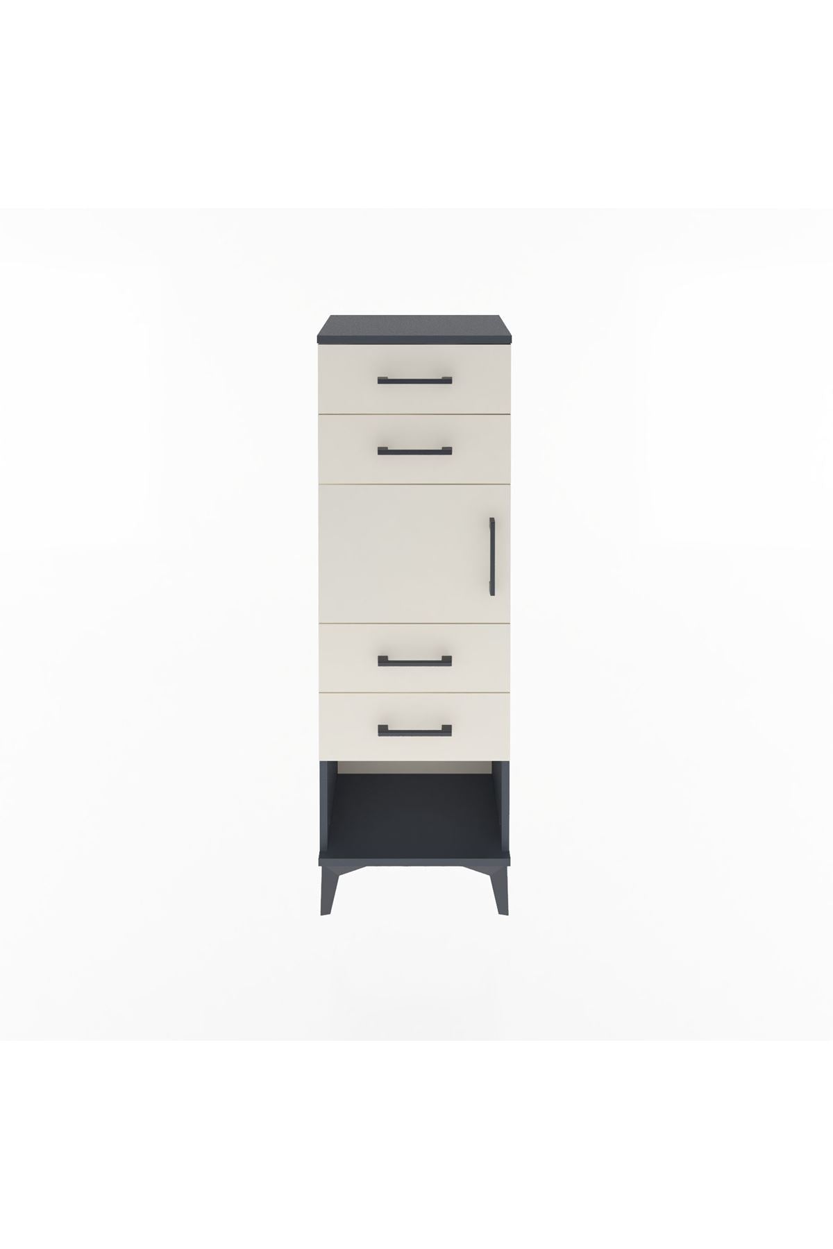 Arges Dolap Tek Raflı 4 Çekmeceli Tek Kapaklı 44x30x134 - S16M070V4A
