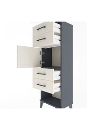 Arges Dolap Tek Raflı 4 Çekmeceli Tek Kapaklı 44x30x134 - S16M070V4A