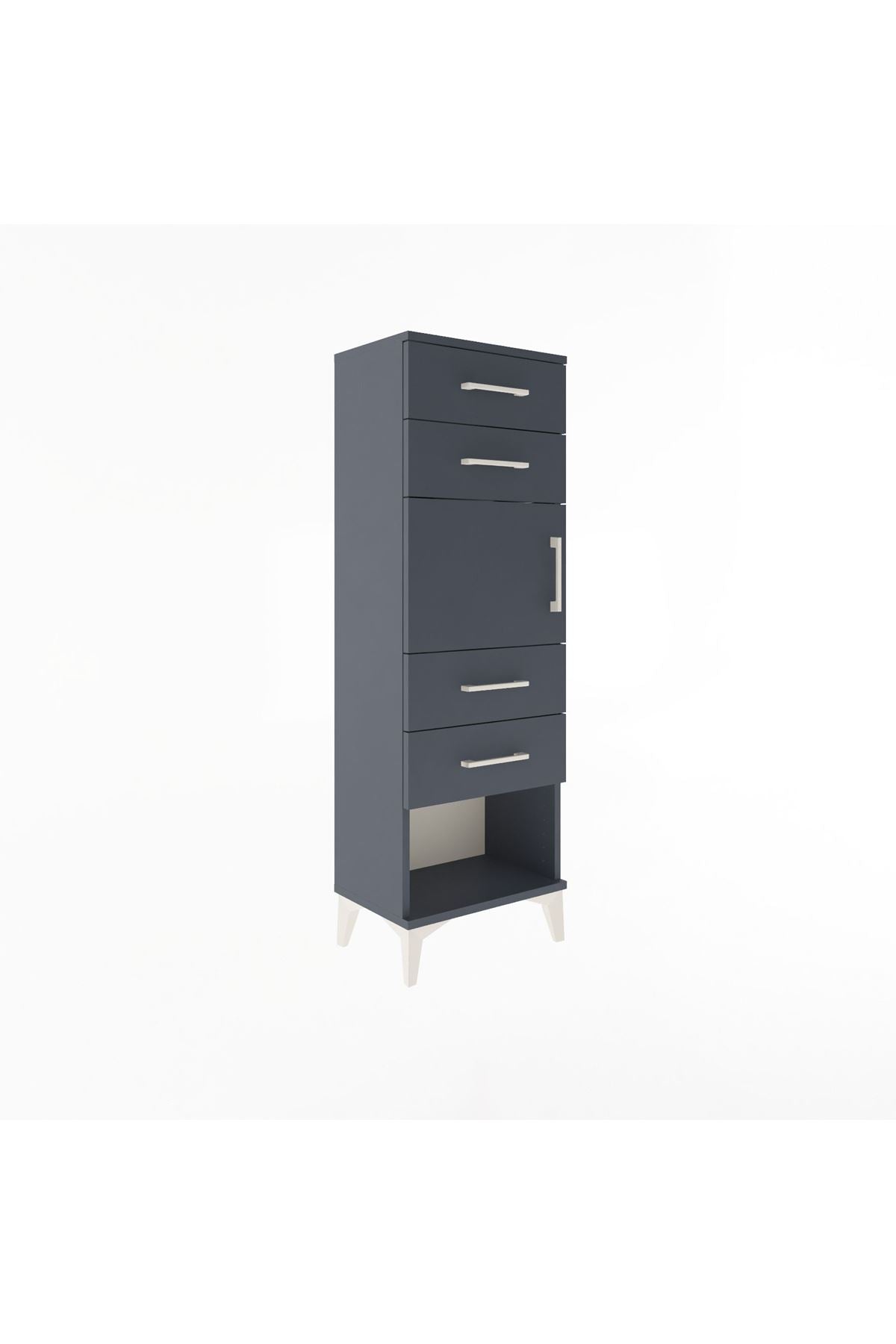Arges Dolap Tek Raflı 4 Çekmeceli Tek Kapaklı 44x30x134 - S16M070V5A